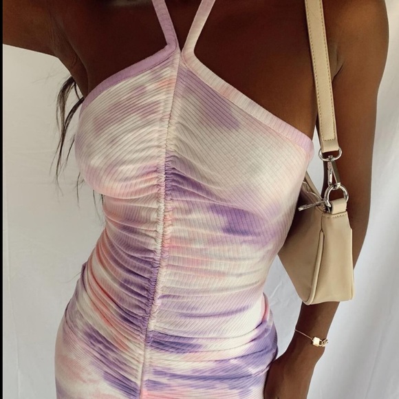 💜🎀PRINCESS POLLY AVERY MINI DRESS TIE DYE PURPLE🎀💜 - Picture 1 of 11